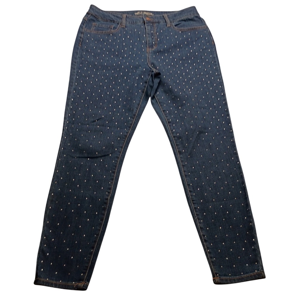 Wild Fable Jeans Women's Rhinestone Skinny Denim Size 10 Blue Sparkle Studded